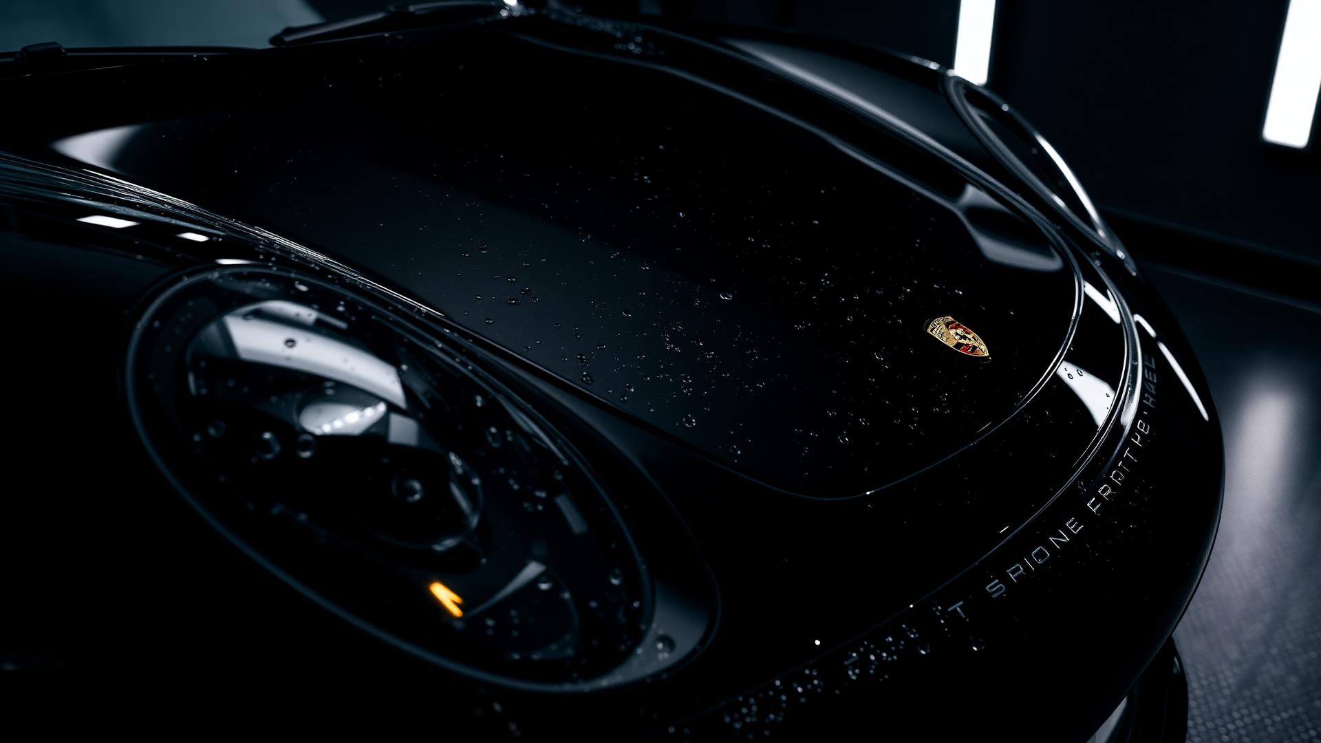 Glanzend gepolijste auto in detailing studio